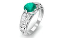 1 CT Antique Emerald Engagement Ring with Diamond Emerald - ( AAA ) - Quality - Rosec Jewels