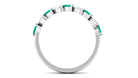 Emerald and Moissanite Half Eternity Ring in Prong Setting Emerald - ( AAA ) - Quality - Rosec Jewels