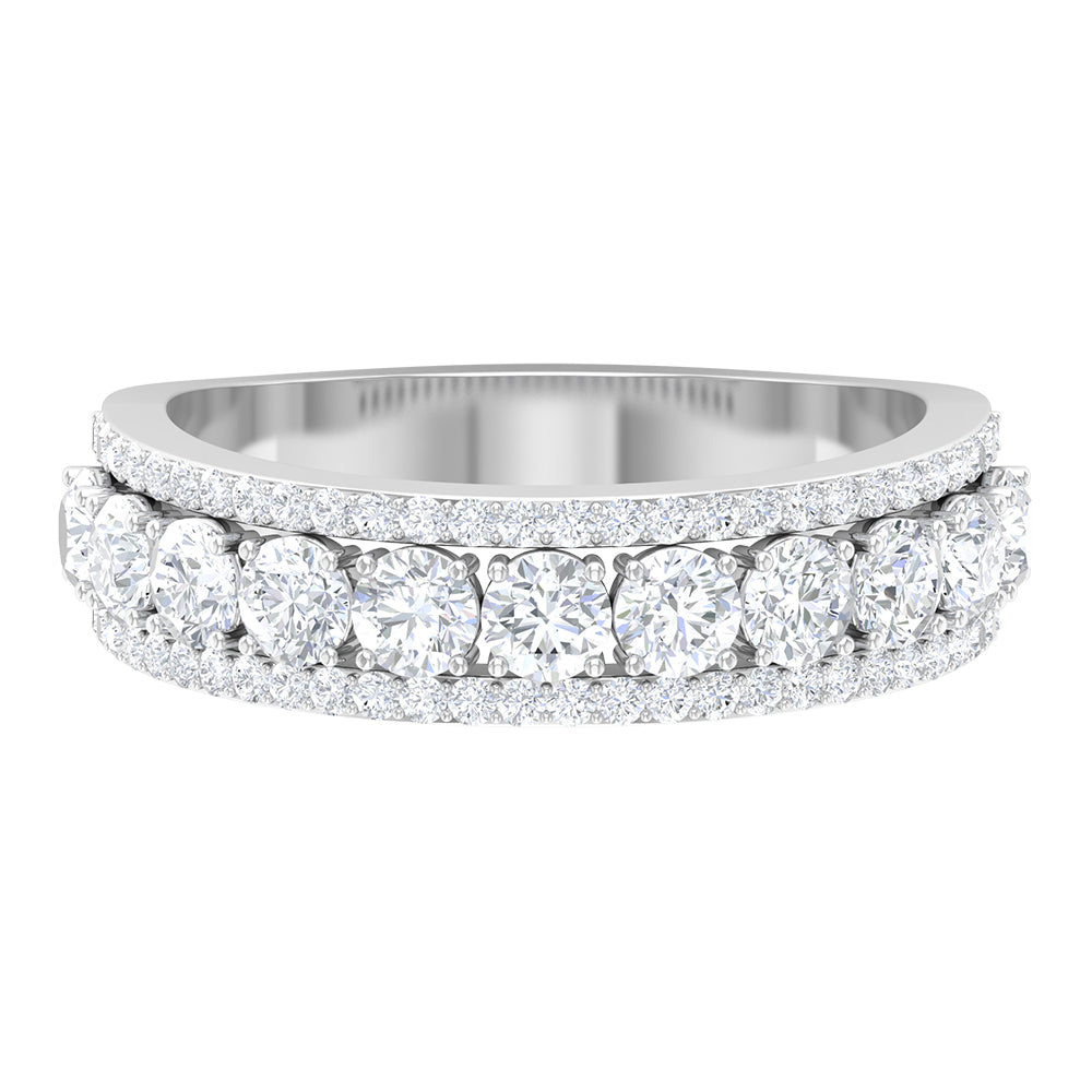 Cubic Zirconia Eternity Wedding Band Ring Zircon - ( AAAA ) - Quality - Rosec Jewels