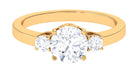 1.50 CT Round Zircon Three Stone Engagement Ring in Gold Zircon - ( AAAA ) - Quality - Rosec Jewels