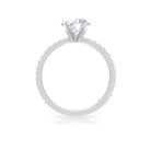 2.75 CT Zircon Solitaire Engagement Ring with Side Stones Zircon - ( AAAA ) - Quality - Rosec Jewels