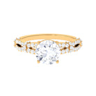 3 CT Solitaire Cubic Zirconia Criss Cross Engagement Ring Zircon - ( AAAA ) - Quality - Rosec Jewels