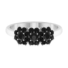 Genuine Black Diamond Flower Cluster Engagement Ring Black Diamond - ( AAA ) - Quality - Rosec Jewels