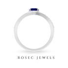 1 CT Created Blue Sapphire and Diamond Classic Engagement Ring Lab Created Blue Sapphire - ( AAAA ) - Quality - Rosec Jewels