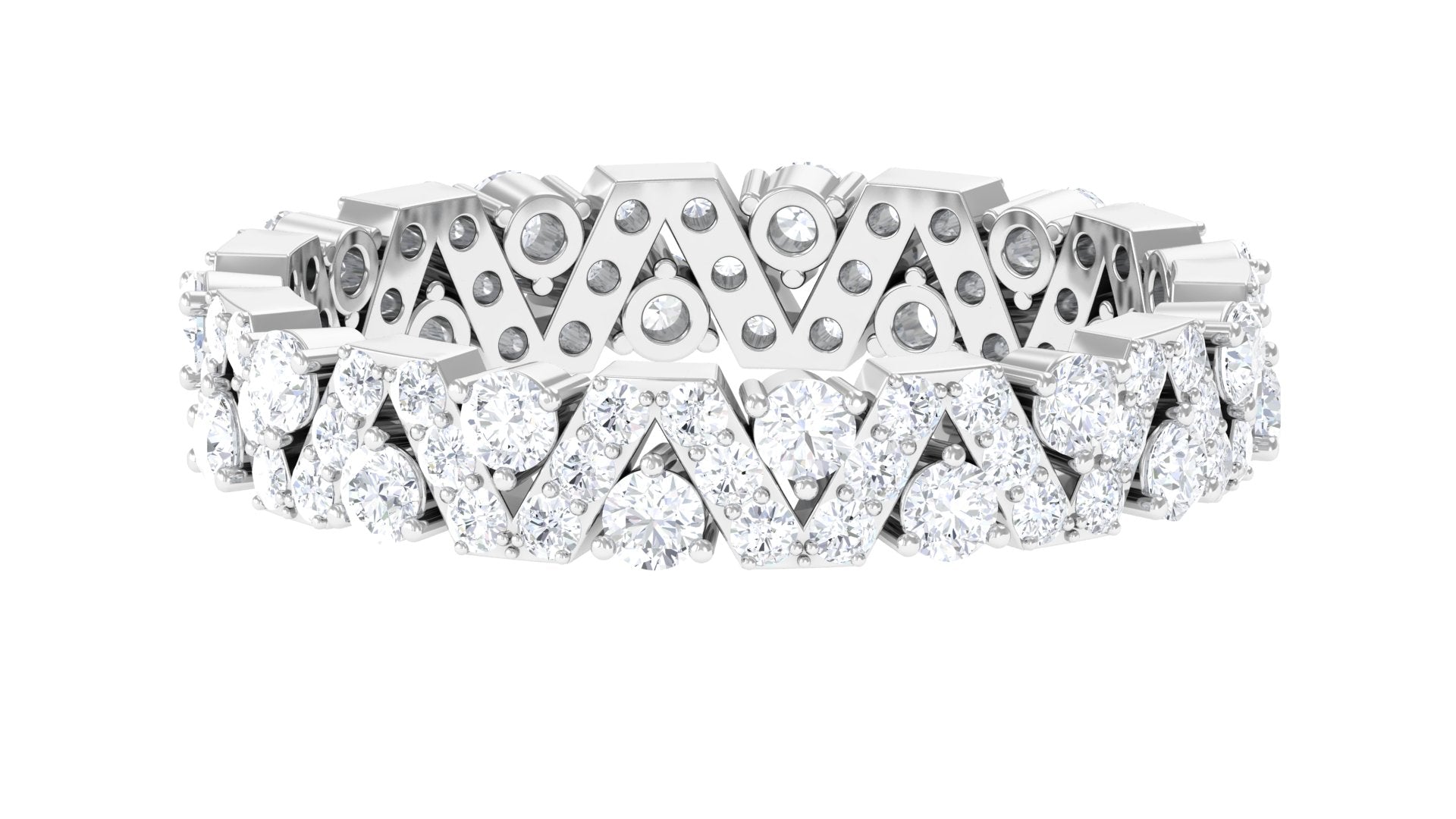 Zircon Wedding Anniversary Eternity Ring Zircon - ( AAAA ) - Quality - Rosec Jewels