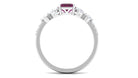 2 CT Classic Rhodolite Solitaire Ring with Moissanite Accent Rhodolite - ( AAA ) - Quality - Rosec Jewels