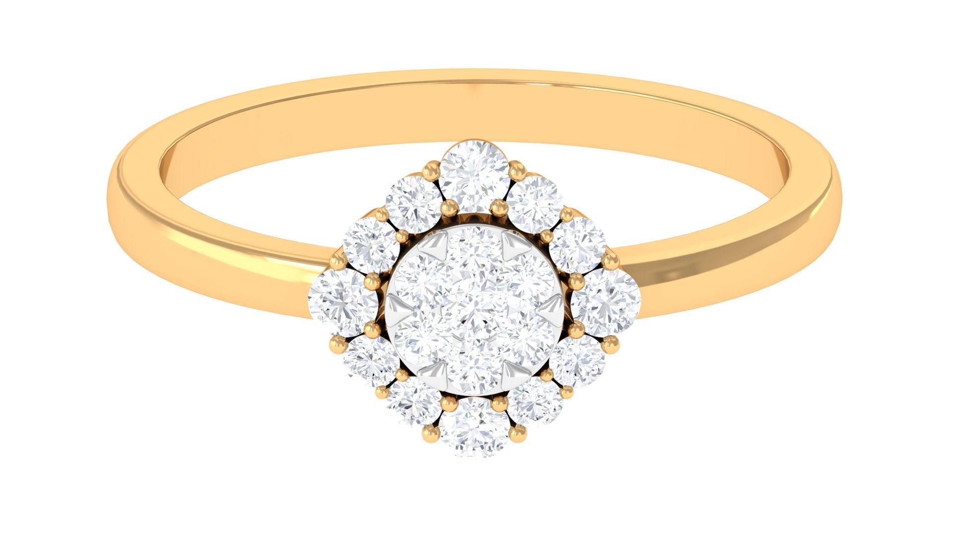 3/4 CT Classic Moissanite Floral Halo Engagement Ring Moissanite - ( D-VS1 ) - Color and Clarity - Rosec Jewels