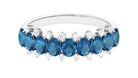 2.50 CT Oval Cut London Blue Topaz and Diamond Half Eternity Ring London Blue Topaz - ( AAA ) - Quality - Rosec Jewels