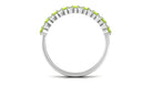 2.25 CT Oval Cut Peridot Half Eternity Ring with Diamond Stones Peridot - ( AAA ) - Quality - Rosec Jewels