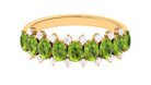 2.25 CT Oval Cut Peridot Half Eternity Ring with Diamond Stones Peridot - ( AAA ) - Quality - Rosec Jewels