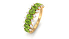 2.25 CT Oval Cut Peridot Half Eternity Ring with Diamond Stones Peridot - ( AAA ) - Quality - Rosec Jewels