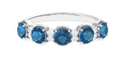 2 CT London Blue Topaz and Diamond Half Eternity Ring London Blue Topaz - ( AAA ) - Quality - Rosec Jewels