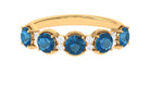 2 CT London Blue Topaz and Diamond Half Eternity Ring London Blue Topaz - ( AAA ) - Quality - Rosec Jewels