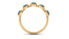 2 CT London Blue Topaz and Diamond Half Eternity Ring London Blue Topaz - ( AAA ) - Quality - Rosec Jewels