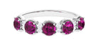 2 CT Natural Rhodolite and Diamond Half Eternity Ring Rhodolite - ( AAA ) - Quality - Rosec Jewels