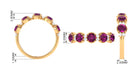 2 CT Natural Rhodolite and Diamond Half Eternity Ring Rhodolite - ( AAA ) - Quality - Rosec Jewels