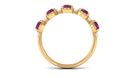 2 CT Natural Rhodolite and Diamond Half Eternity Ring Rhodolite - ( AAA ) - Quality - Rosec Jewels