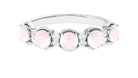 1.75 CT Rose Quartz and Diamond Half Eternity Ring Rose Quartz - ( AAA ) - Quality - Rosec Jewels