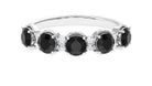 Black Onyx Half Eternity Ring with Diamond Black Onyx - ( AAA ) - Quality - Rosec Jewels