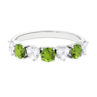 Peridot and Diamond Heart Shape Alternate Eternity Ring Peridot - ( AAA ) - Quality - Rosec Jewels