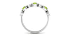 Peridot and Diamond Heart Shape Alternate Eternity Ring Peridot - ( AAA ) - Quality - Rosec Jewels