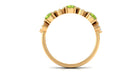 Peridot and Diamond Heart Shape Alternate Eternity Ring Peridot - ( AAA ) - Quality - Rosec Jewels