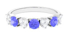 Natural Tanzanite Half Eternity Ring Tanzanite - ( AAA ) - Quality - Rosec Jewels