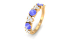 Natural Tanzanite Half Eternity Ring Tanzanite - ( AAA ) - Quality - Rosec Jewels