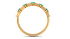 1 CT Emerald and Diamond Alternate Half Eternity Ring Emerald - ( AAA ) - Quality - Rosec Jewels