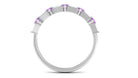 Amethyst and Diamond Alternate Half Eternity Ring Amethyst - ( AAA ) - Quality - Rosec Jewels