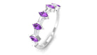 Amethyst and Diamond Alternate Half Eternity Ring Amethyst - ( AAA ) - Quality - Rosec Jewels