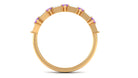 Amethyst and Diamond Alternate Half Eternity Ring Amethyst - ( AAA ) - Quality - Rosec Jewels