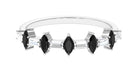 Black Onyx and Diamond Alternate Half Eternity Ring Black Onyx - ( AAA ) - Quality - Rosec Jewels