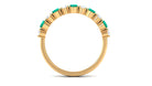 Genuine Emerald and Diamond Alternate Semi Eternity Ring Emerald - ( AAA ) - Quality - Rosec Jewels