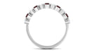 1.25 Carat Oval Garnet Half Eternity Band with Diamond Garnet - ( AAA ) - Quality - Rosec Jewels