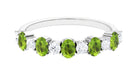 1.50 CT Alternate Peridot and Diamond Half Eternity Ring Peridot - ( AAA ) - Quality - Rosec Jewels