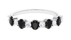 Alternate Semi Eternity Ring with Black Onyx and Diamond Black Onyx - ( AAA ) - Quality - Rosec Jewels