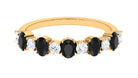 Alternate Semi Eternity Ring with Black Onyx and Diamond Black Onyx - ( AAA ) - Quality - Rosec Jewels