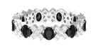 Black Onyx and Moissanite Designer Eternity Ring Black Onyx - ( AAA ) - Quality - Rosec Jewels