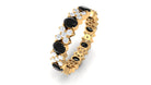 Black Onyx and Moissanite Designer Eternity Ring Black Onyx - ( AAA ) - Quality - Rosec Jewels