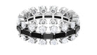 Black Onyx Art Deco Eternity Ring with Moissanite Black Onyx - ( AAA ) - Quality - Rosec Jewels