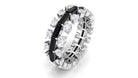 Black Onyx Art Deco Eternity Ring with Moissanite Black Onyx - ( AAA ) - Quality - Rosec Jewels