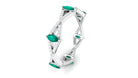 Emerald Crossover Eternity Ring with Diamond Emerald - ( AAA ) - Quality - Rosec Jewels