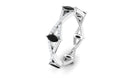 Black Onyx and Diamond Crossover Eternity Ring Black Onyx - ( AAA ) - Quality - Rosec Jewels