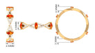 Created Orange Sapphire Crossover Eternity Ring with Diamond Lab Created Orange Sapphire - ( AAAA ) - Quality - Rosec Jewels