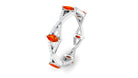 Created Orange Sapphire Crossover Eternity Ring with Diamond Lab Created Orange Sapphire - ( AAAA ) - Quality - Rosec Jewels