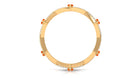 Created Orange Sapphire Crossover Eternity Ring with Diamond Lab Created Orange Sapphire - ( AAAA ) - Quality - Rosec Jewels