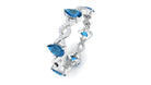 London Blue Topaz and Diamond Eternity Ring with Crossover Shank London Blue Topaz - ( AAA ) - Quality - Rosec Jewels