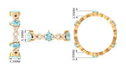 Aquamarine and Diamond Full Eternity Ring with Crossover Shank Aquamarine - ( AAA ) - Quality - Rosec Jewels