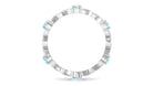 Aquamarine and Diamond Full Eternity Ring with Crossover Shank Aquamarine - ( AAA ) - Quality - Rosec Jewels